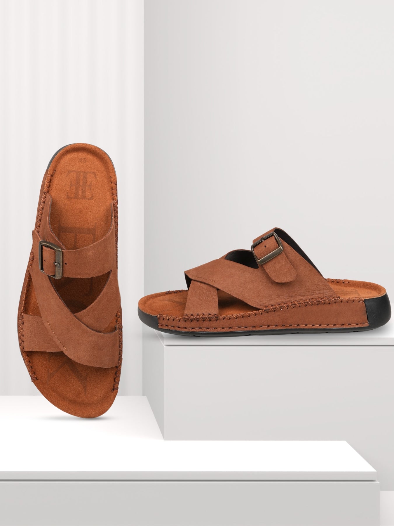 Ezok Men's Genuine Leather Sandals - Comfortable & Stylish Footwear